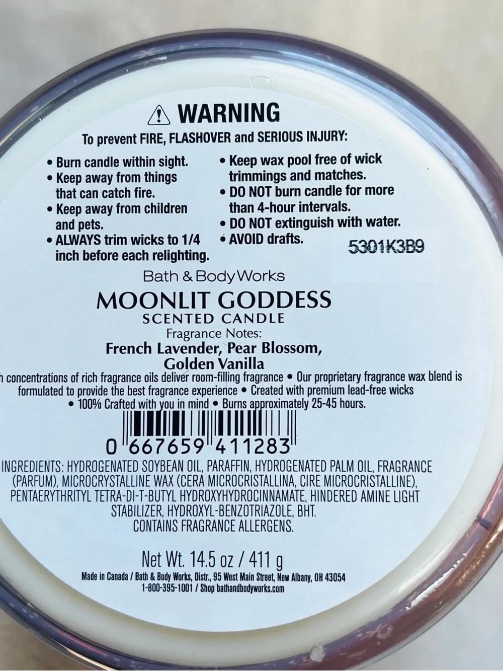 Bath & Body Works Moonlit Goddess Candle